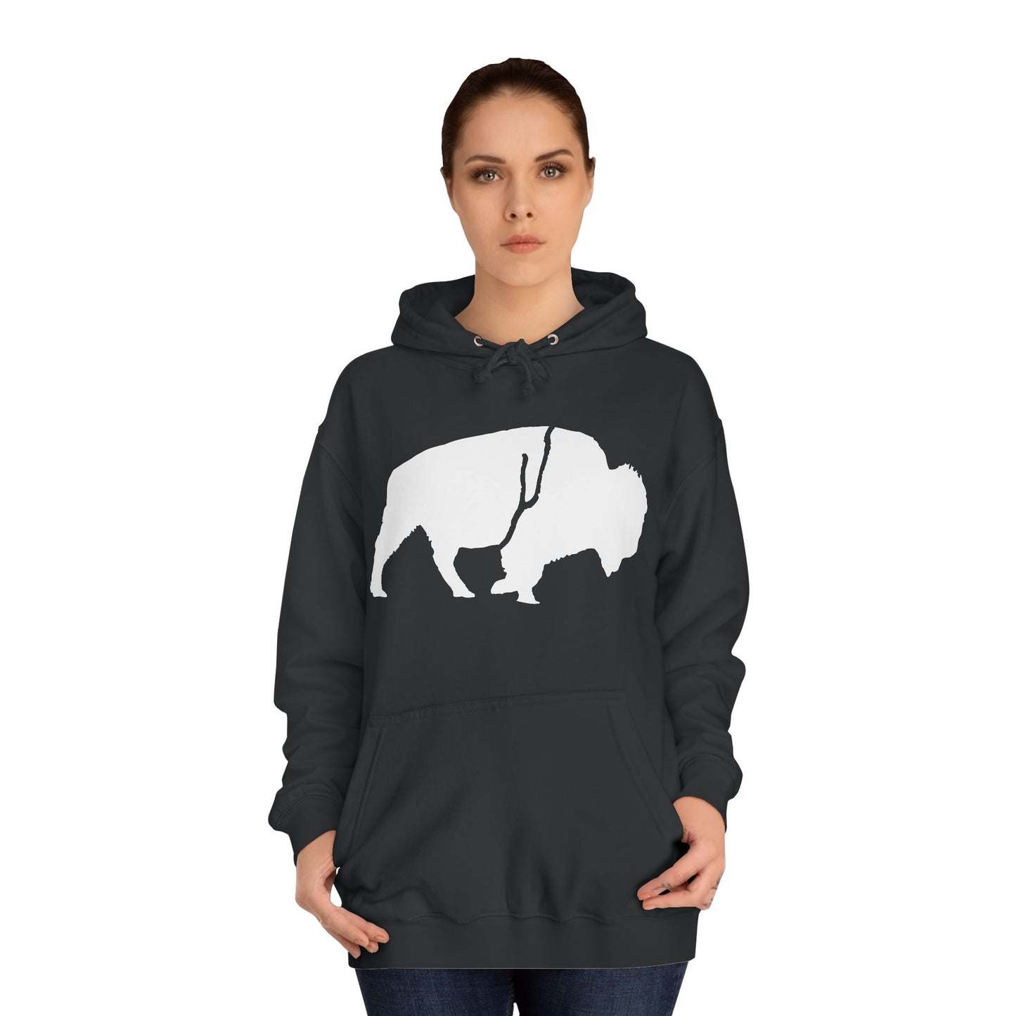 QKA Bills Backers White Standing Buffalo Classic Hoodie