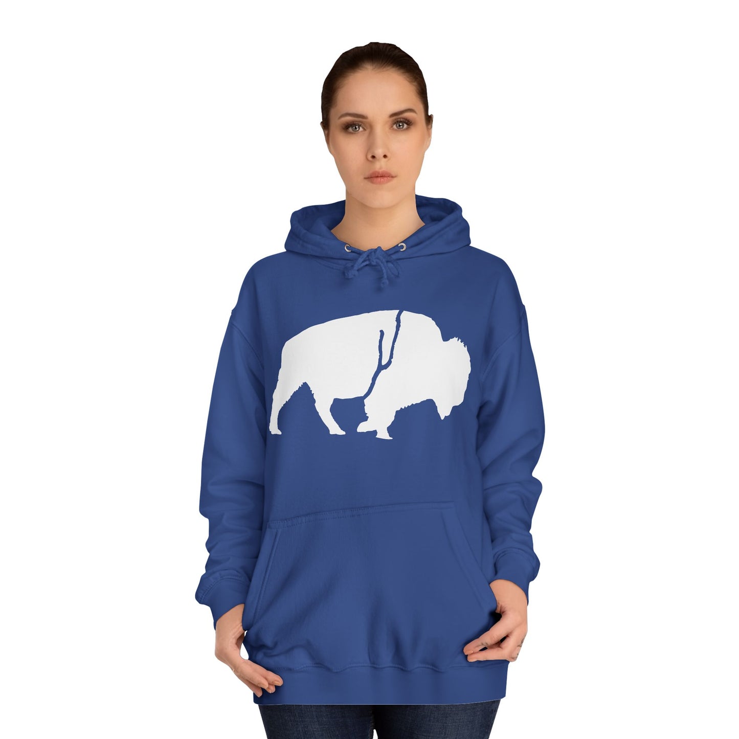 QKA Bills Backers White Standing Buffalo Classic Hoodie