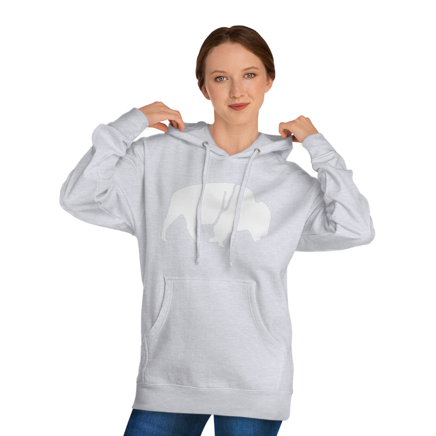 QKA Bills Backers White Standing Buffalo Hoodie