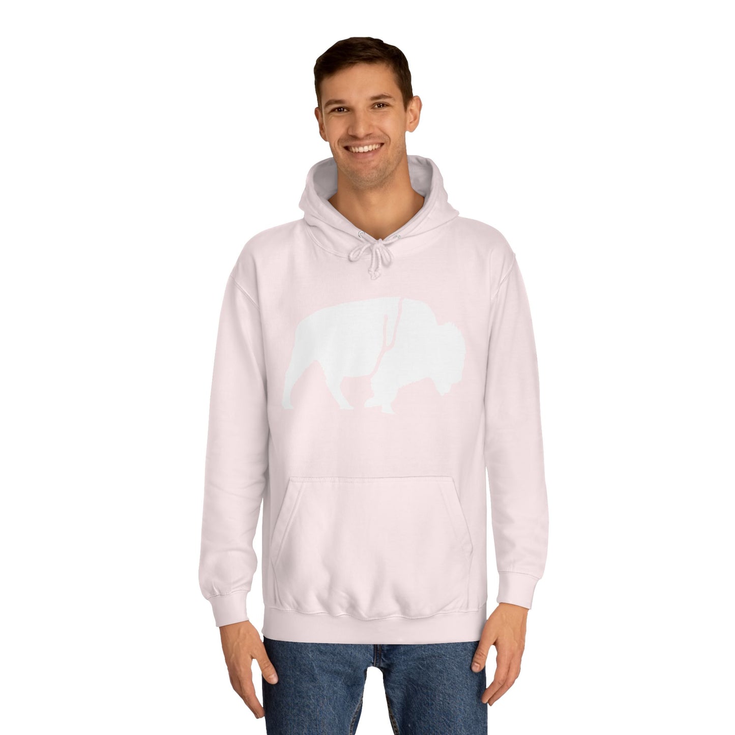 QKA Bills Backers White Standing Buffalo Classic Hoodie