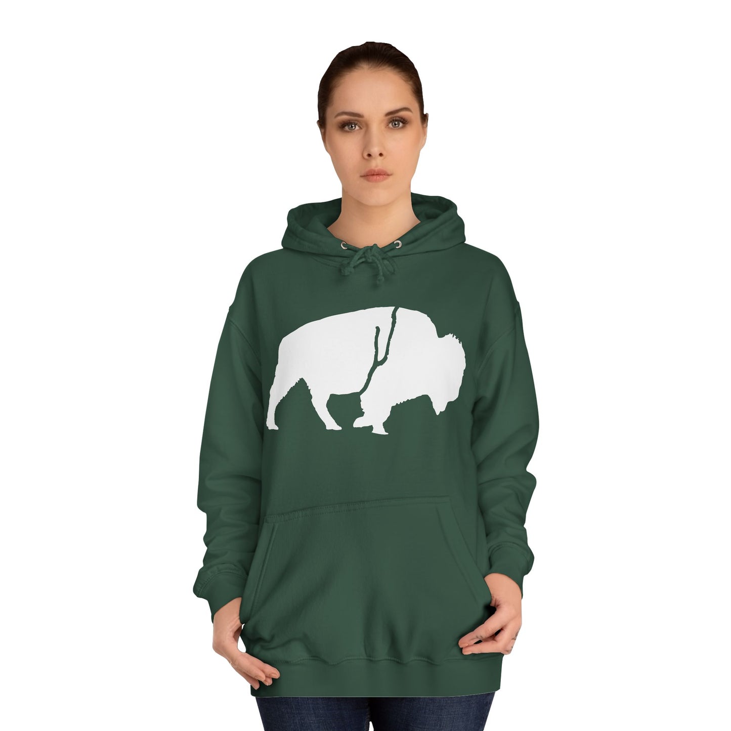 QKA Bills Backers White Standing Buffalo Classic Hoodie