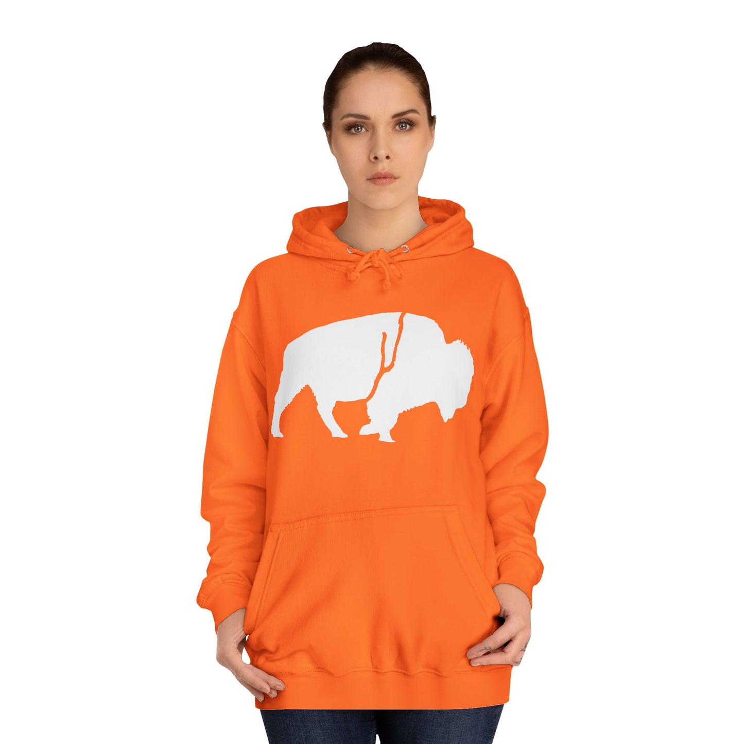 QKA Bills Backers White Standing Buffalo Classic Hoodie