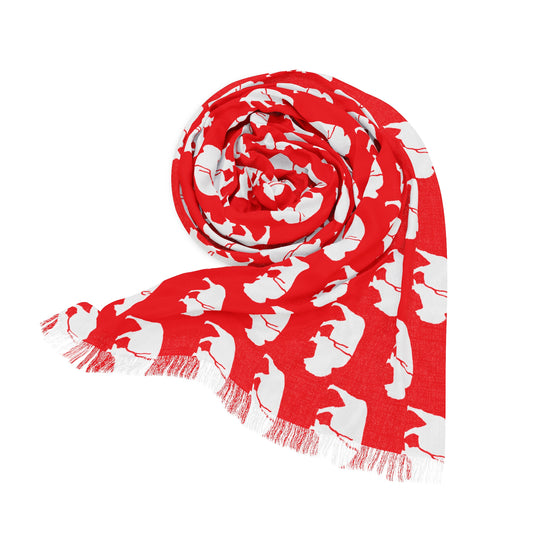 Winter Scarf - QKA Bills Backers White Standing Buffalo Icon