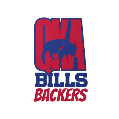 QKA Bills Backers Kiss-Cut Vinyl Decals for Fans, Sports Stickers, Team Pride Decals, Game Day Decor, Gift for Sports Lovers