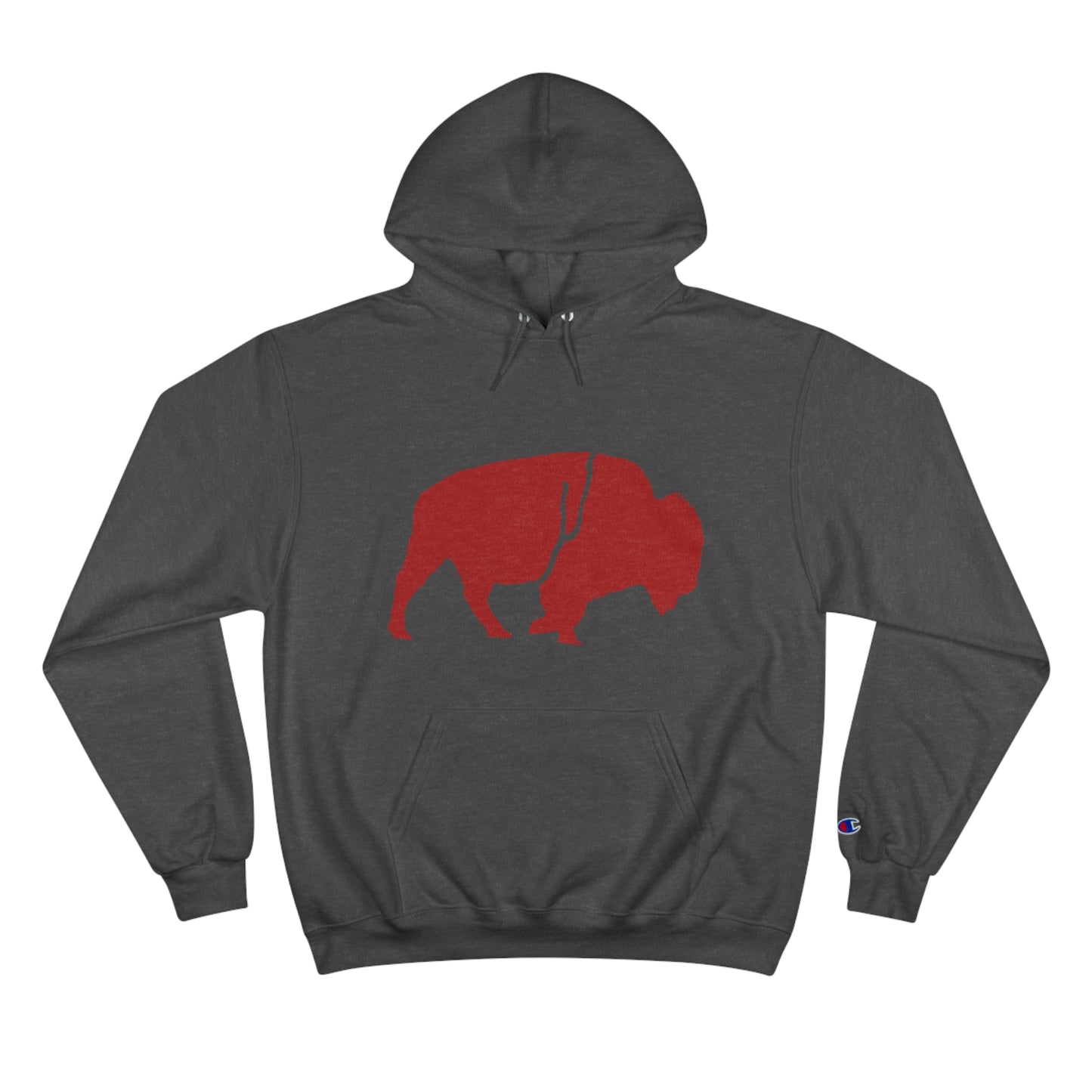 QKA Bills Backers Red Standing Buffalo Champion Hoodie