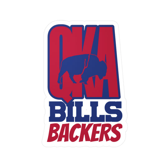 QKA Bills Backers Kiss-Cut Vinyl Decals for Fans, Sports Stickers, Team Pride Decals, Game Day Decor, Gift for Sports Lovers