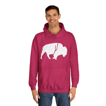 QKA Bills Backers White Standing Buffalo Classic Hoodie