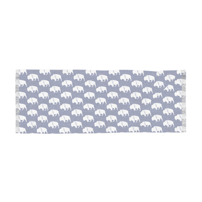 Winter Scarf - QKA Bills Backers White Standing Buffalo Icon