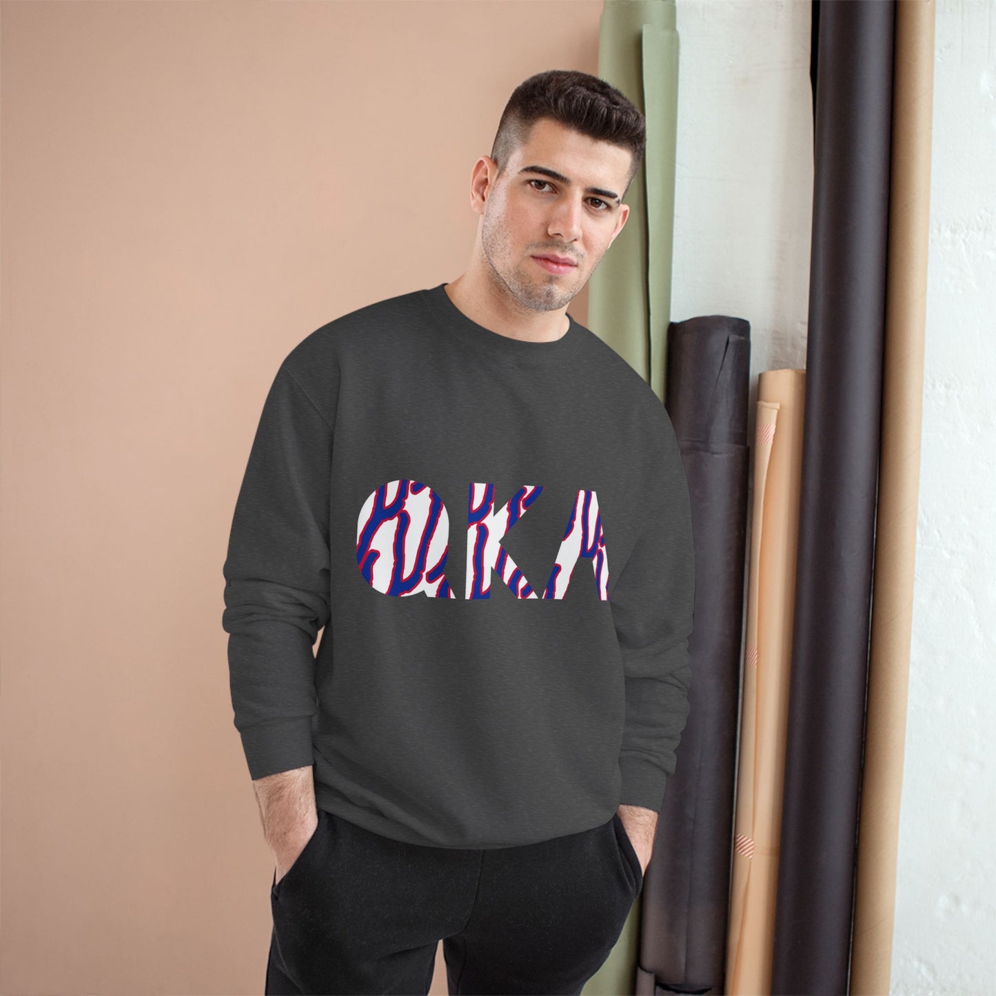 Stylish O.K.A. Champion Sweatshirt, Cozy Casual Wear, Gift for Friends, Ideal for Holidays, Summer Nights, Relaxation, Athleisure