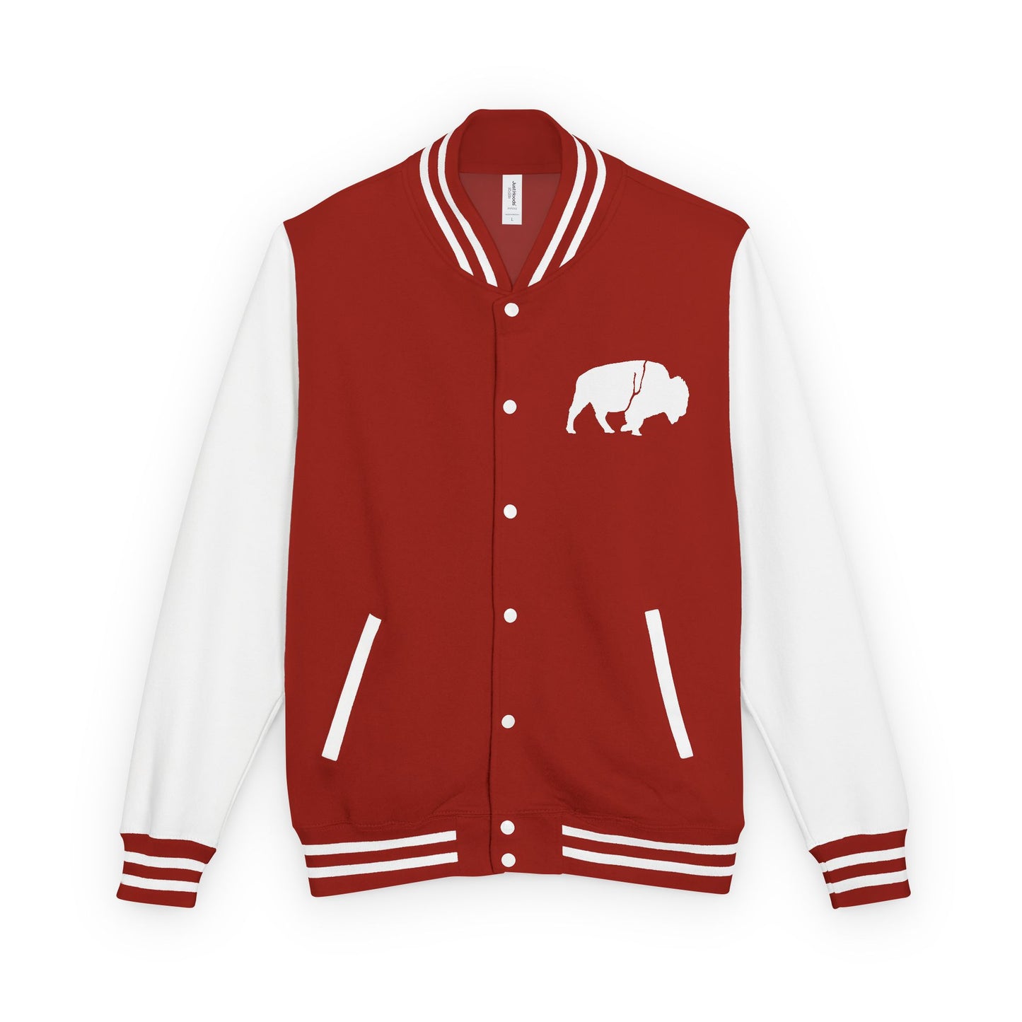 Stylish Unisex Heavyweight Letterman Jacket with Bold Buffalo Design | Perfect for Sports Fans, College Events, and Casual Outings