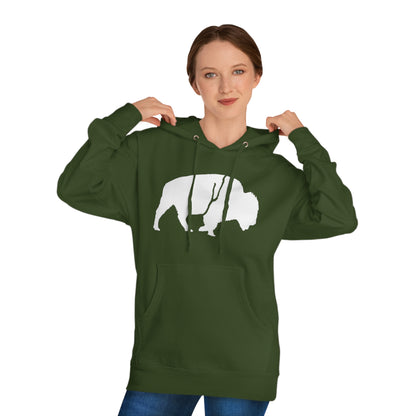 QKA Bills Backers White Standing Buffalo Hoodie