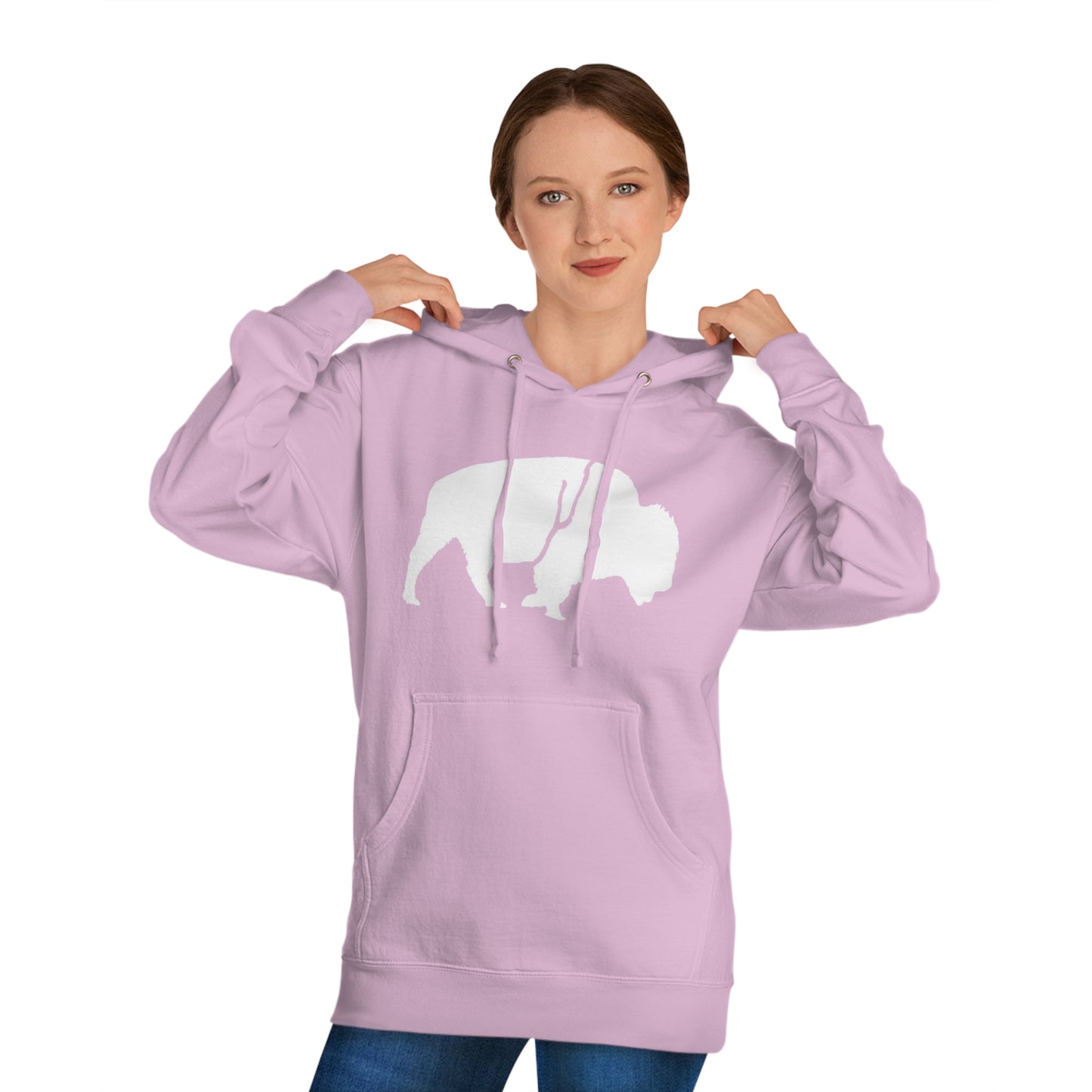 QKA Bills Backers White Standing Buffalo Hoodie