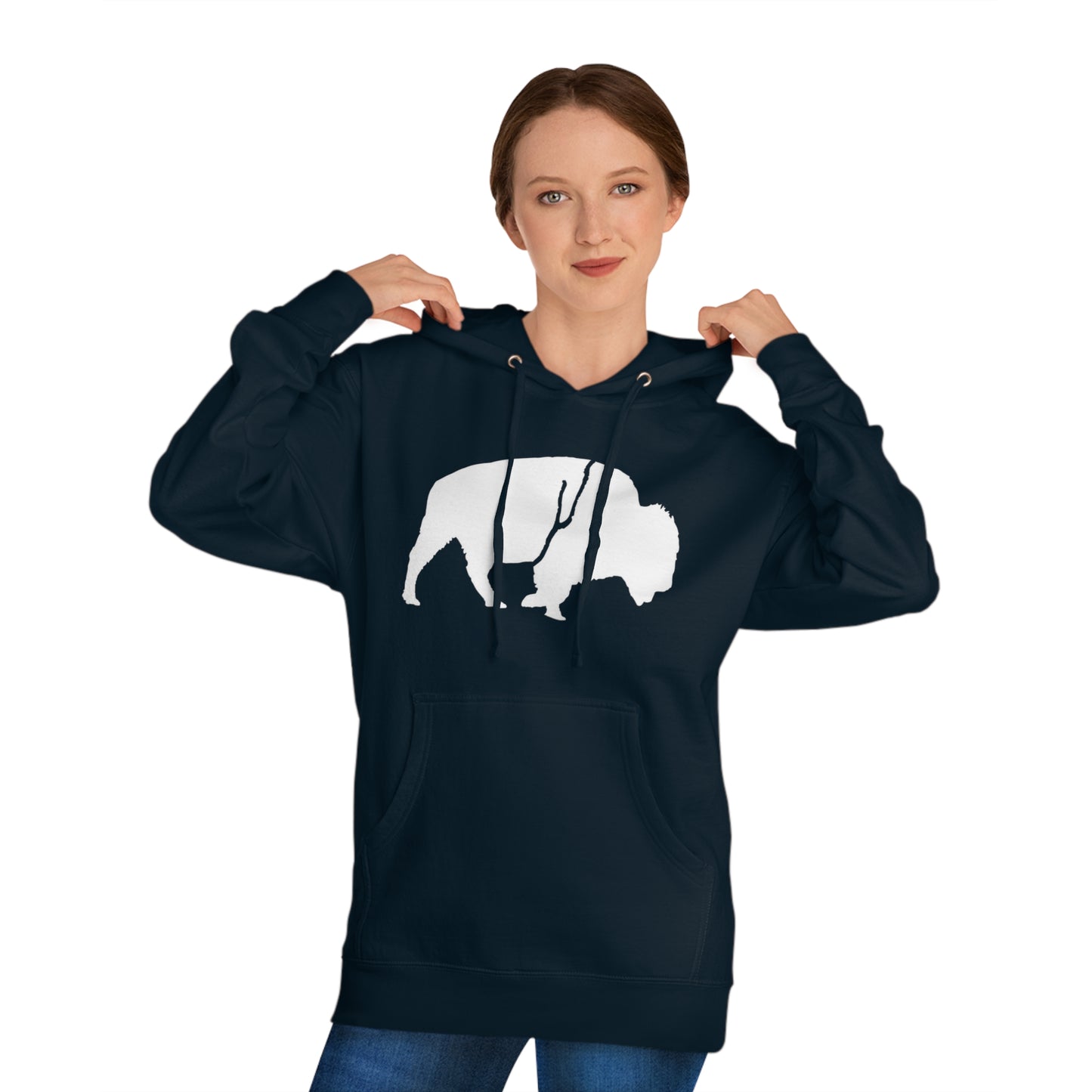 QKA Bills Backers White Standing Buffalo Hoodie
