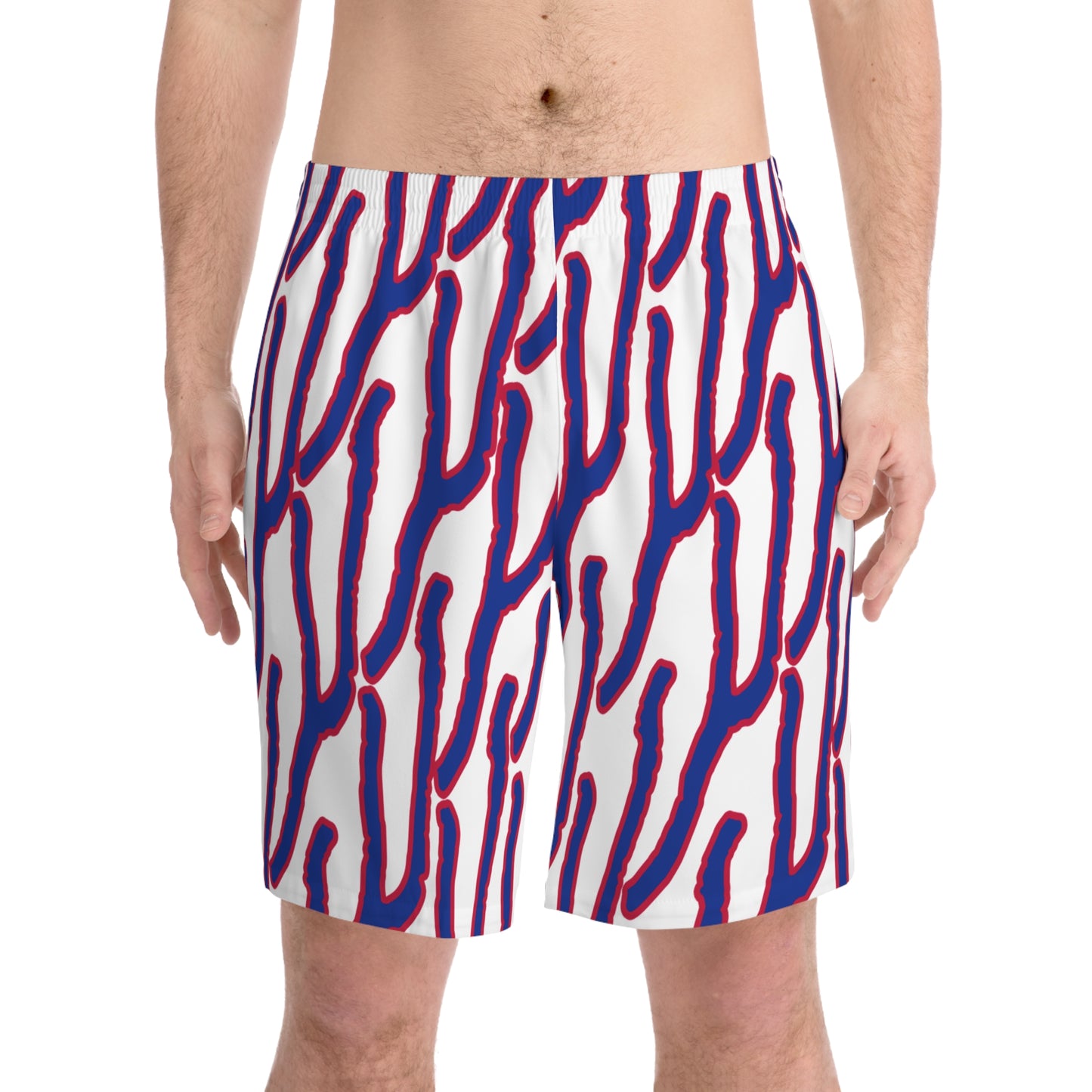 Men's Elastic Beach Shorts - Vibrant Coral Design, Summer Swimwear, Vacation Outfits, Pool Party Essentials, Beach Day Attire, [...]