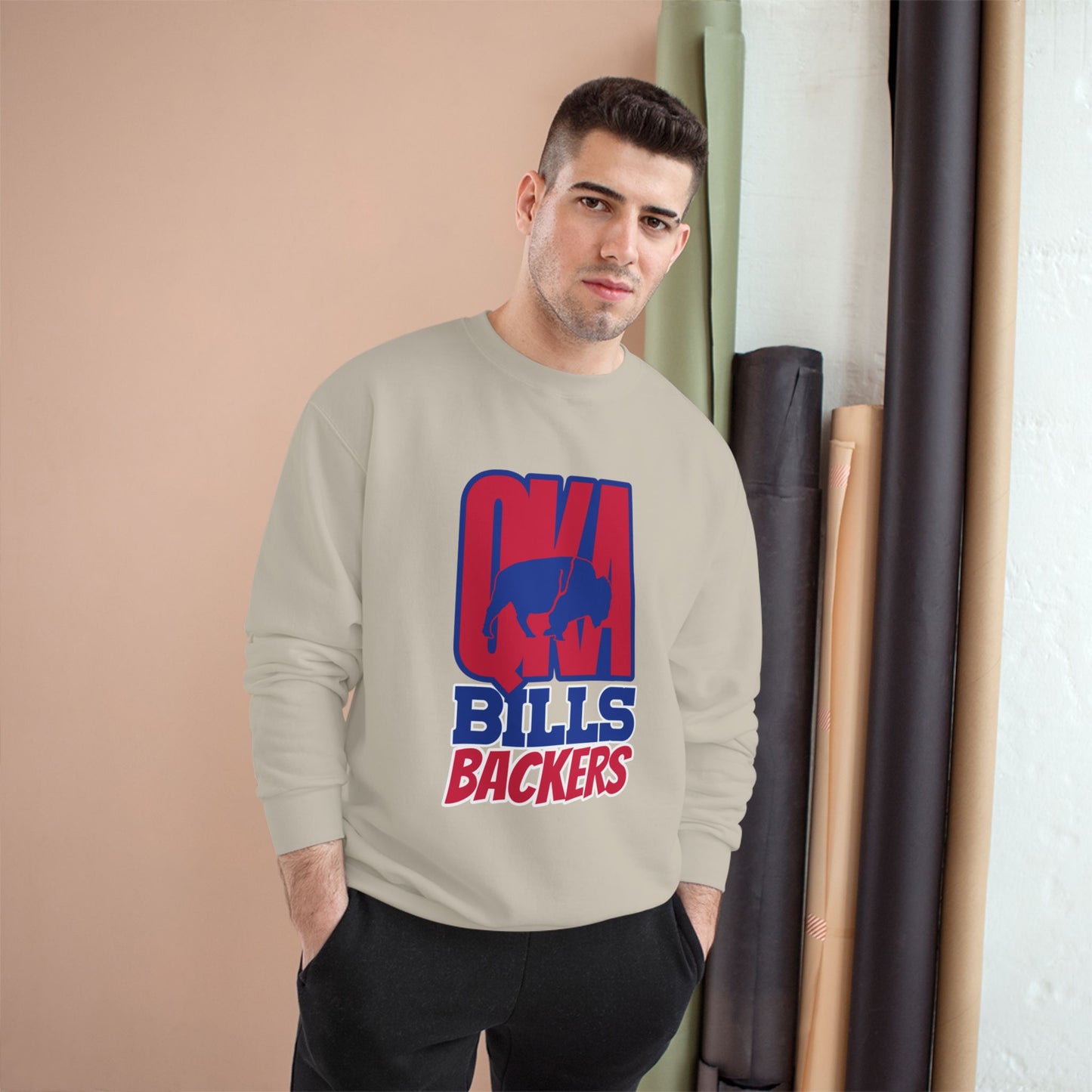 Cozy Sports Sweatshirt with Buffalo Design, Game Day Apparel, Fan Gear, Champion Hoodie, Gift for Sports Lovers