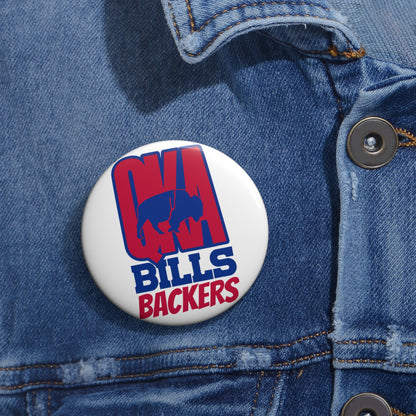 Custom Pin Buttons - QKA Bills Backers Logo