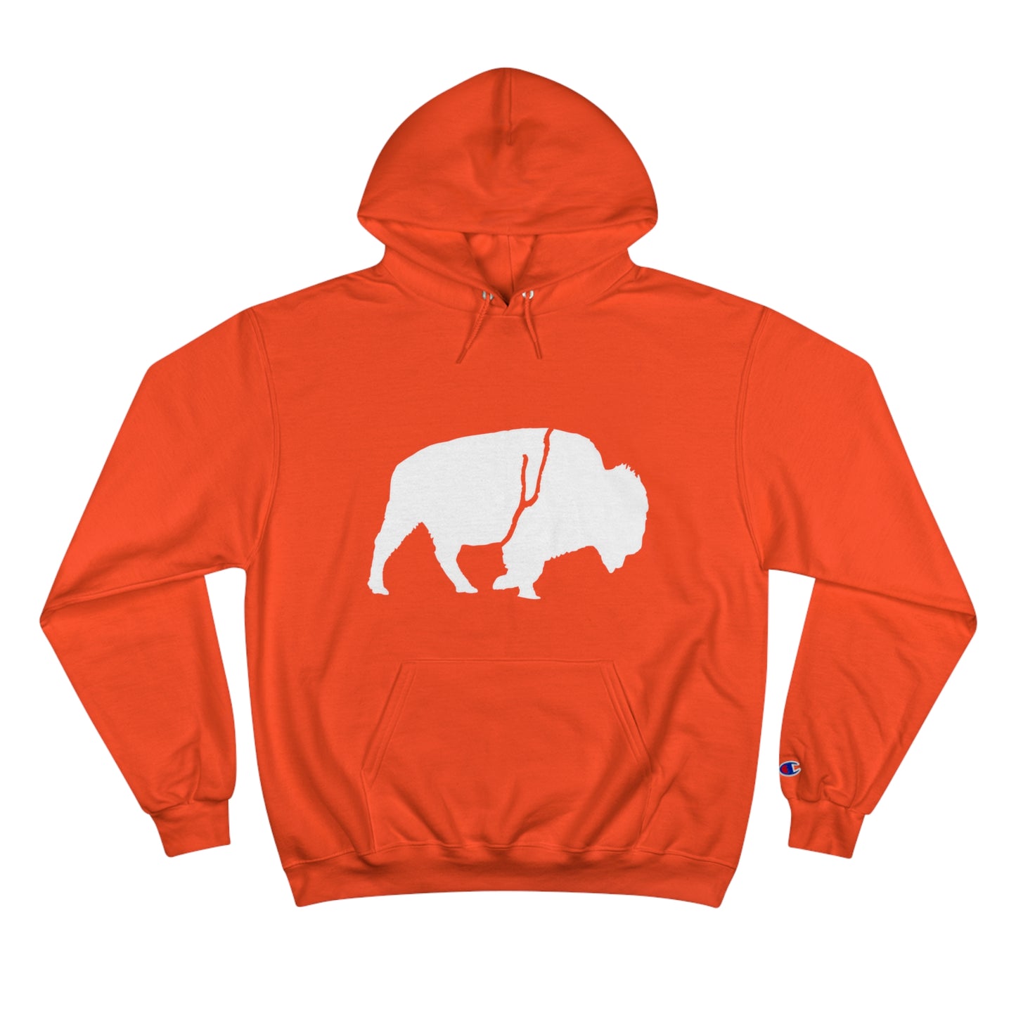 QKA Bills Backers White Standing Buffalo Champion Hoodie