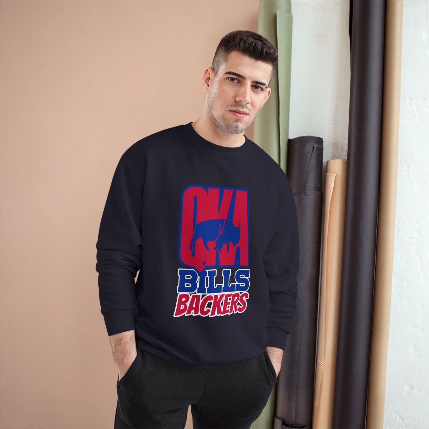Cozy Sports Sweatshirt with Buffalo Design, Game Day Apparel, Fan Gear, Champion Hoodie, Gift for Sports Lovers