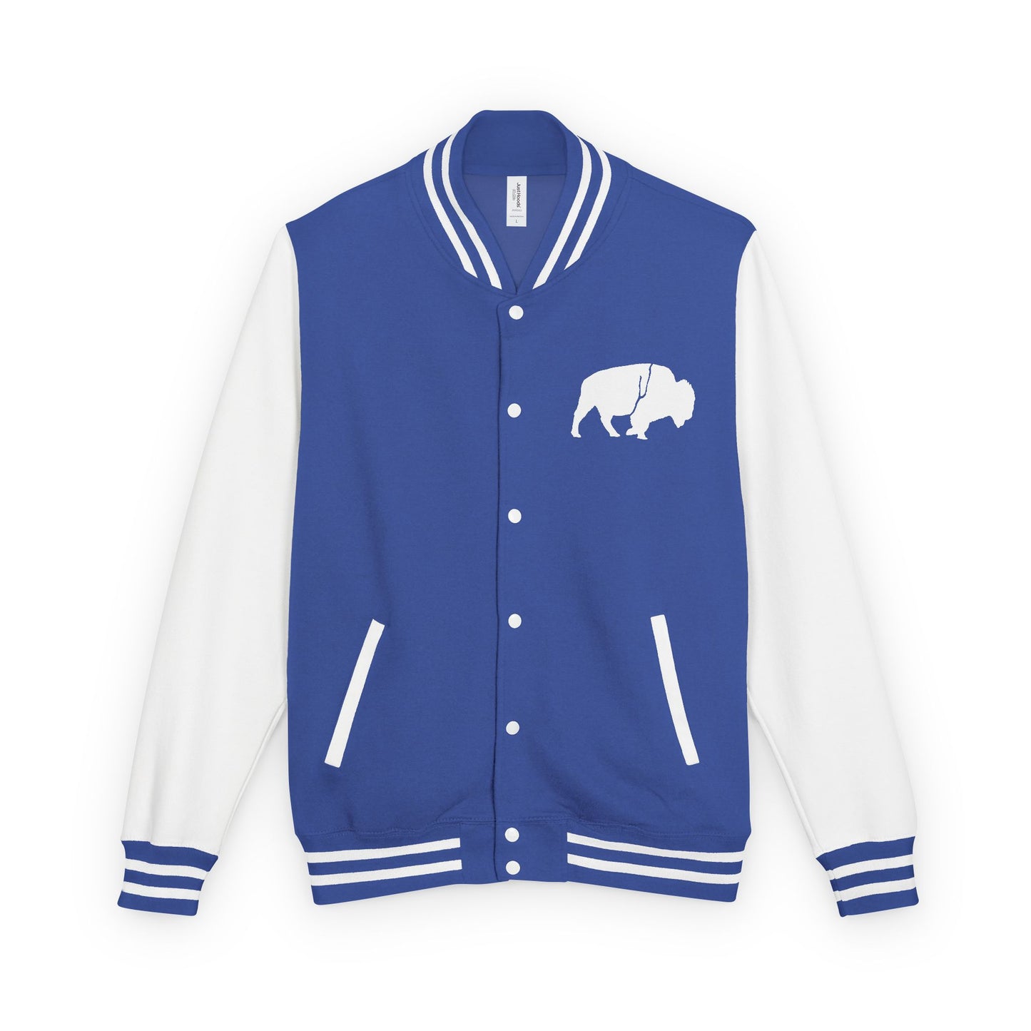 Stylish Unisex Heavyweight Letterman Jacket with Bold Buffalo Design | Perfect for Sports Fans, College Events, and Casual Outings