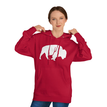 QKA Bills Backers White Standing Buffalo Hoodie