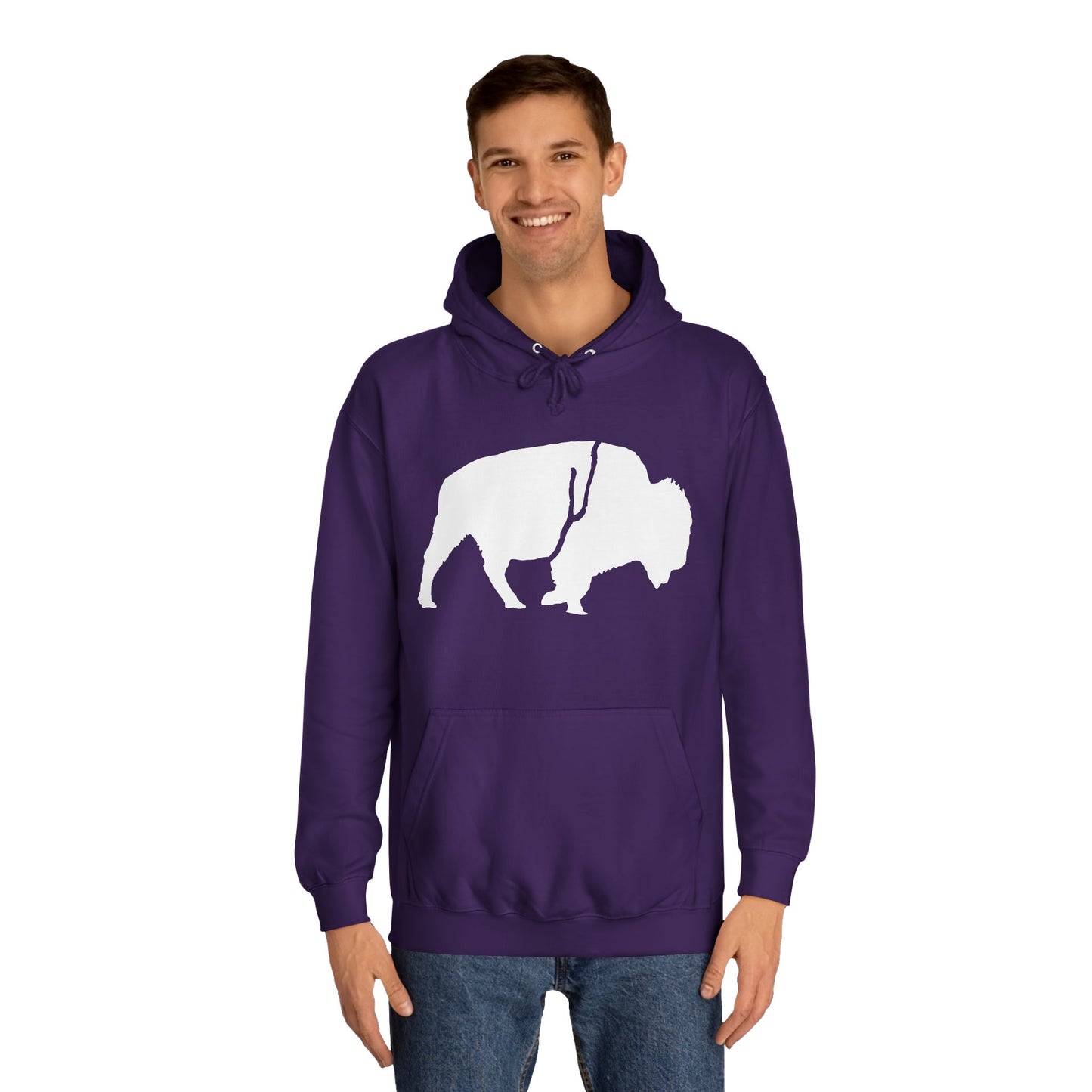 QKA Bills Backers White Standing Buffalo Classic Hoodie