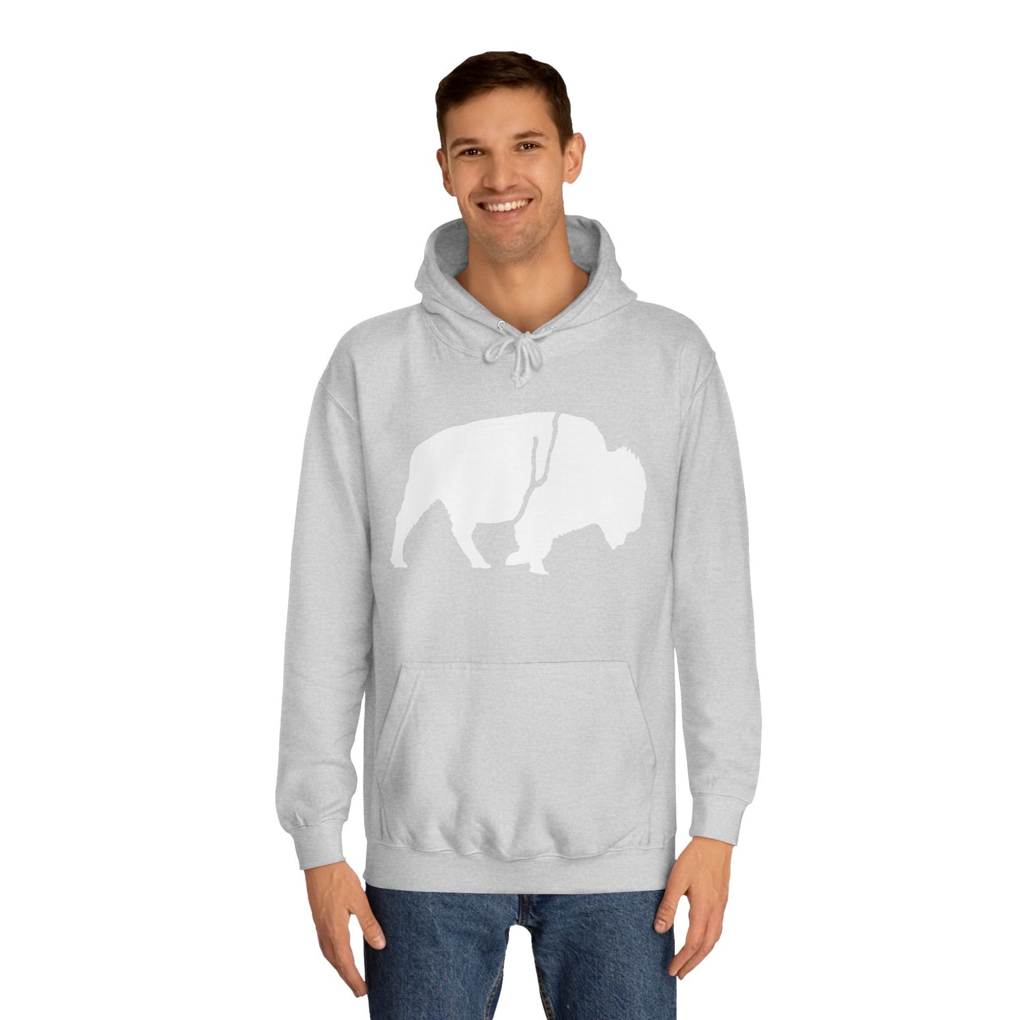 QKA Bills Backers White Standing Buffalo Classic Hoodie