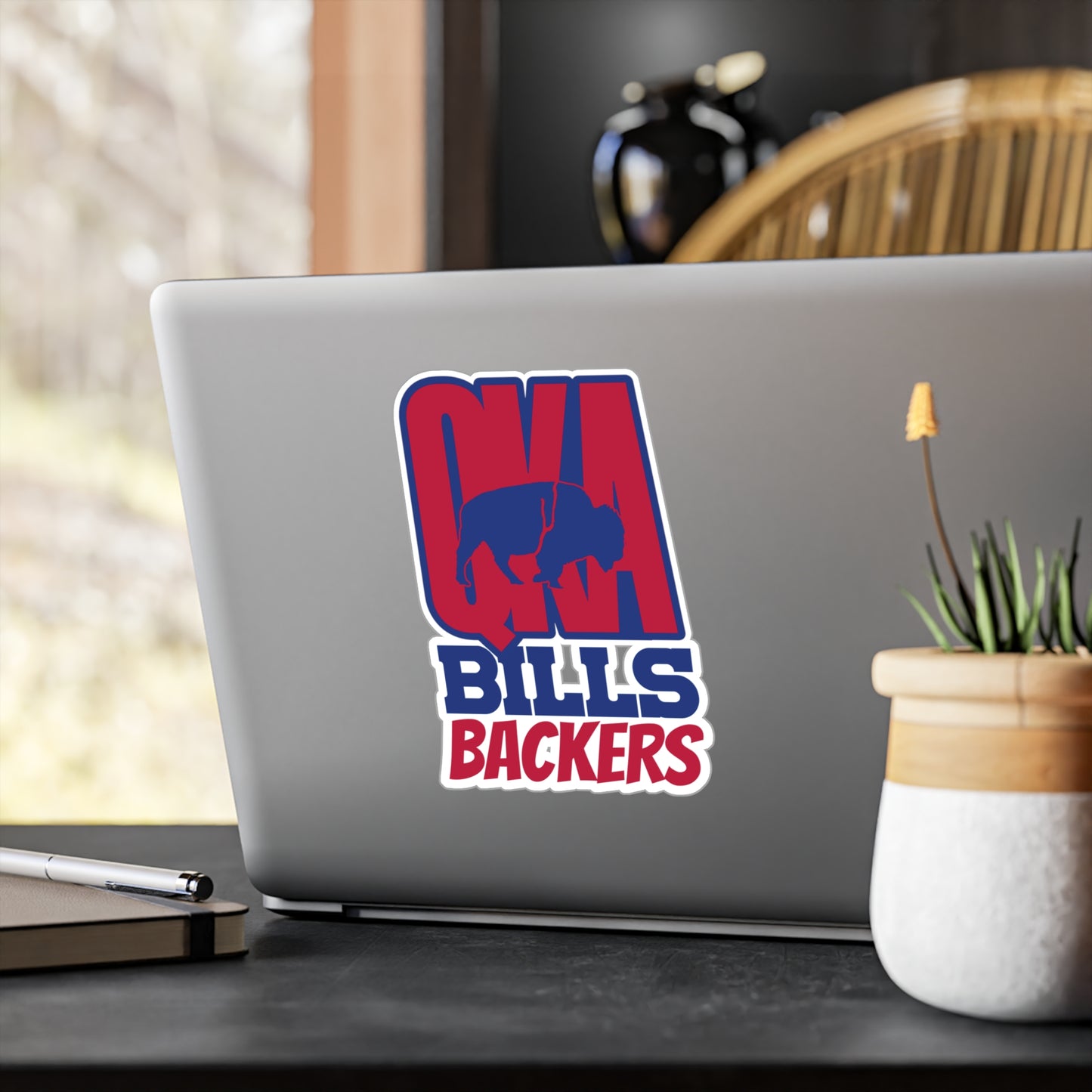 QKA Bills Backers Kiss-Cut Vinyl Decals for Fans, Sports Stickers, Team Pride Decals, Game Day Decor, Gift for Sports Lovers