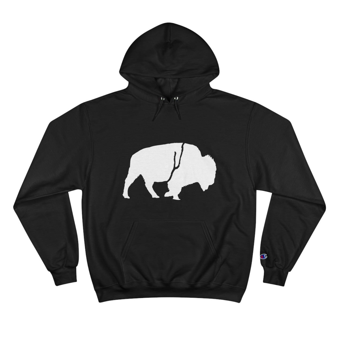 QKA Bills Backers White Standing Buffalo Champion Hoodie