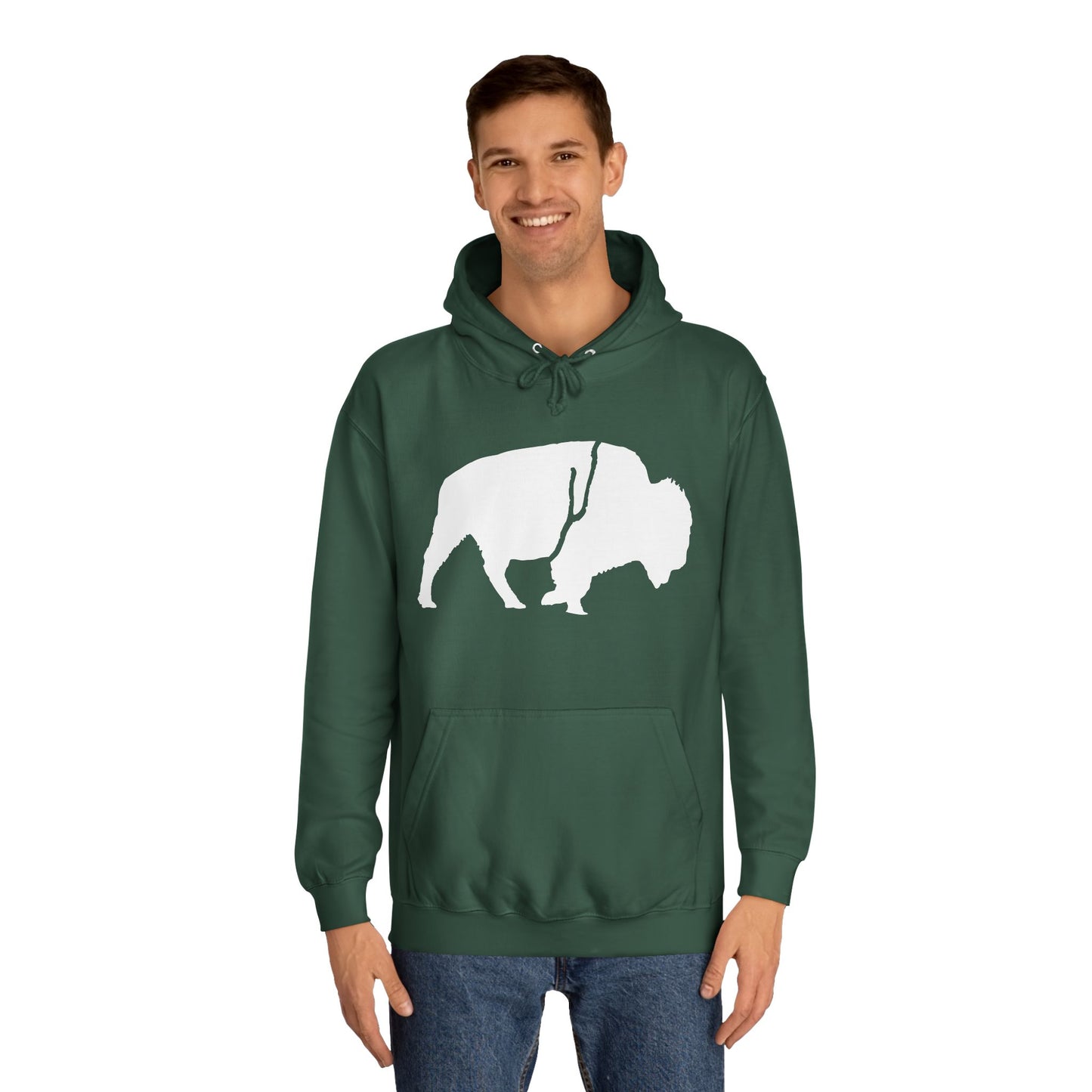 QKA Bills Backers White Standing Buffalo Classic Hoodie