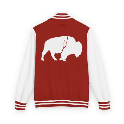 Stylish Unisex Heavyweight Letterman Jacket with Bold Buffalo Design | Perfect for Sports Fans, College Events, and Casual Outings