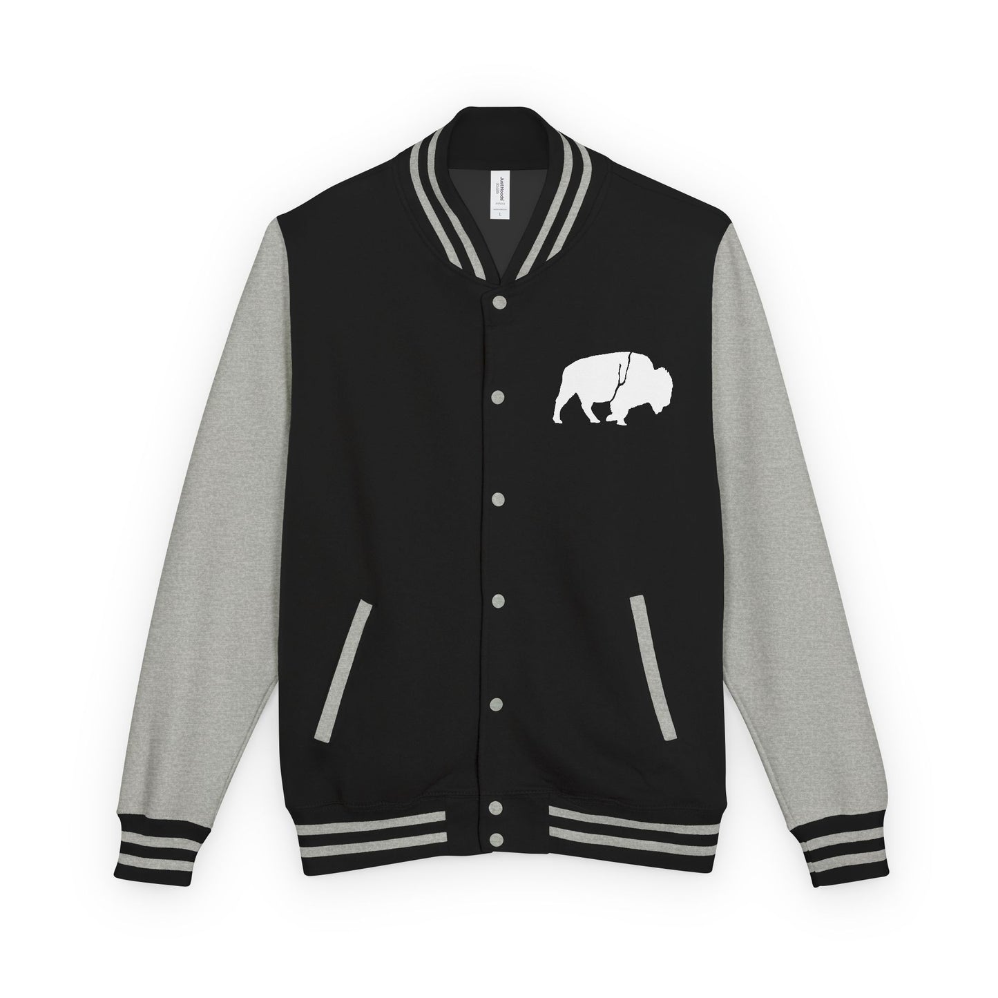 Stylish Unisex Heavyweight Letterman Jacket with Bold Buffalo Design | Perfect for Sports Fans, College Events, and Casual Outings