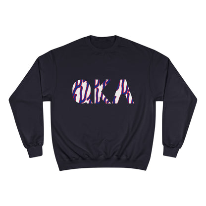 Stylish O.K.A. Champion Sweatshirt, Cozy Casual Wear, Gift for Friends, Ideal for Holidays, Summer Nights, Relaxation, Athleisure