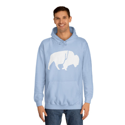 QKA Bills Backers White Standing Buffalo Classic Hoodie