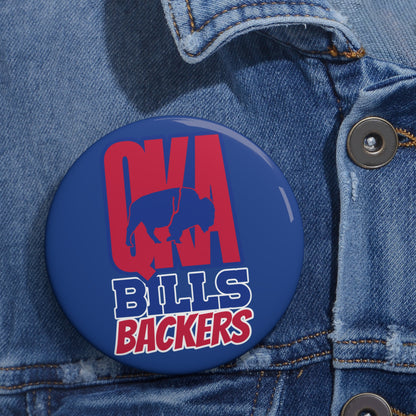 Custom Pin Buttons - QKA Bills Backers Logo