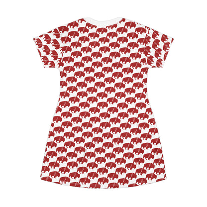 QKA Bills Backers T-Shirt Dress – Game Day Casual, Bills Mafia Style, Keuka Lake Fan Gear