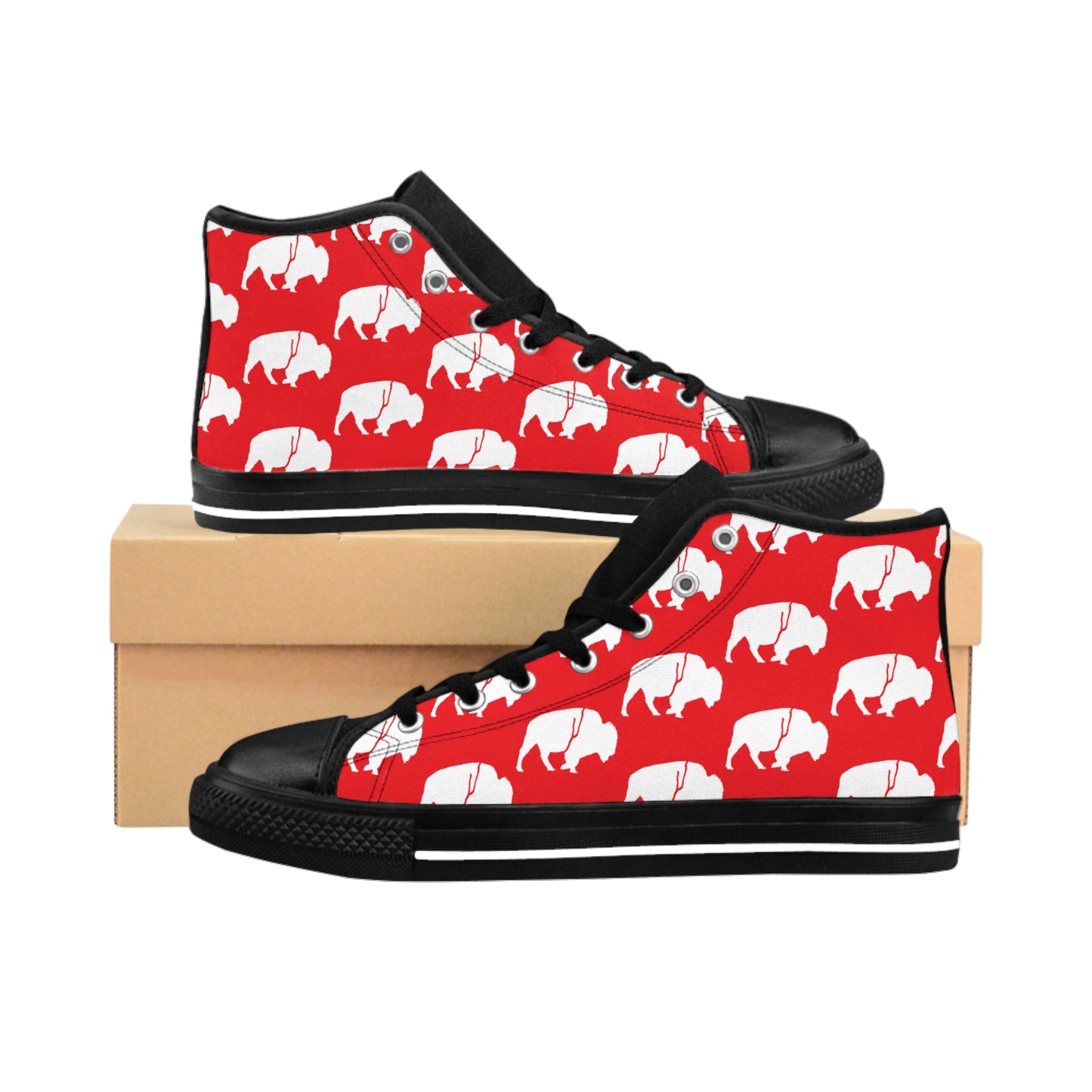 QKA Bills Backers White Standing Buffalo High-Top Sneakers