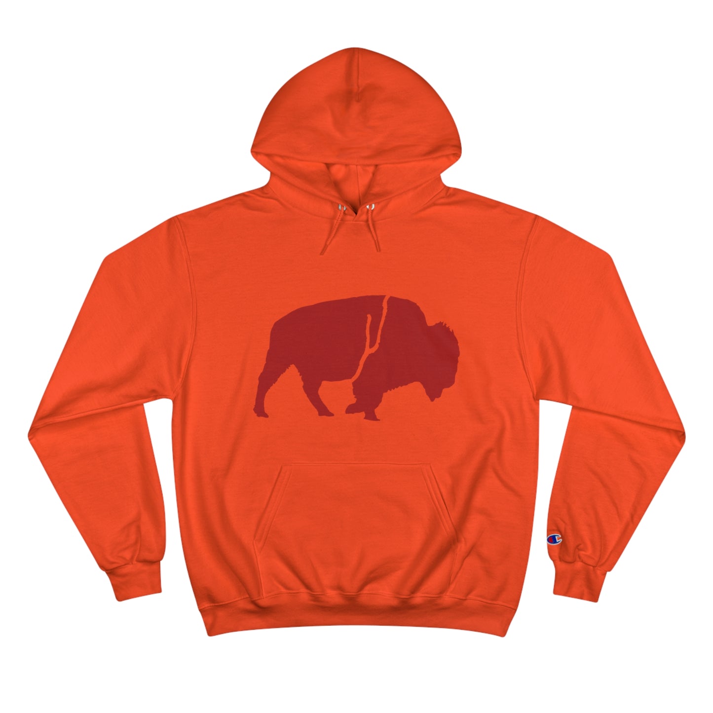 QKA Bills Backers Red Standing Buffalo Champion Hoodie