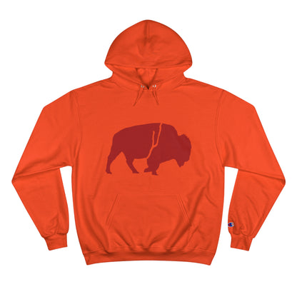QKA Bills Backers Red Standing Buffalo Champion Hoodie