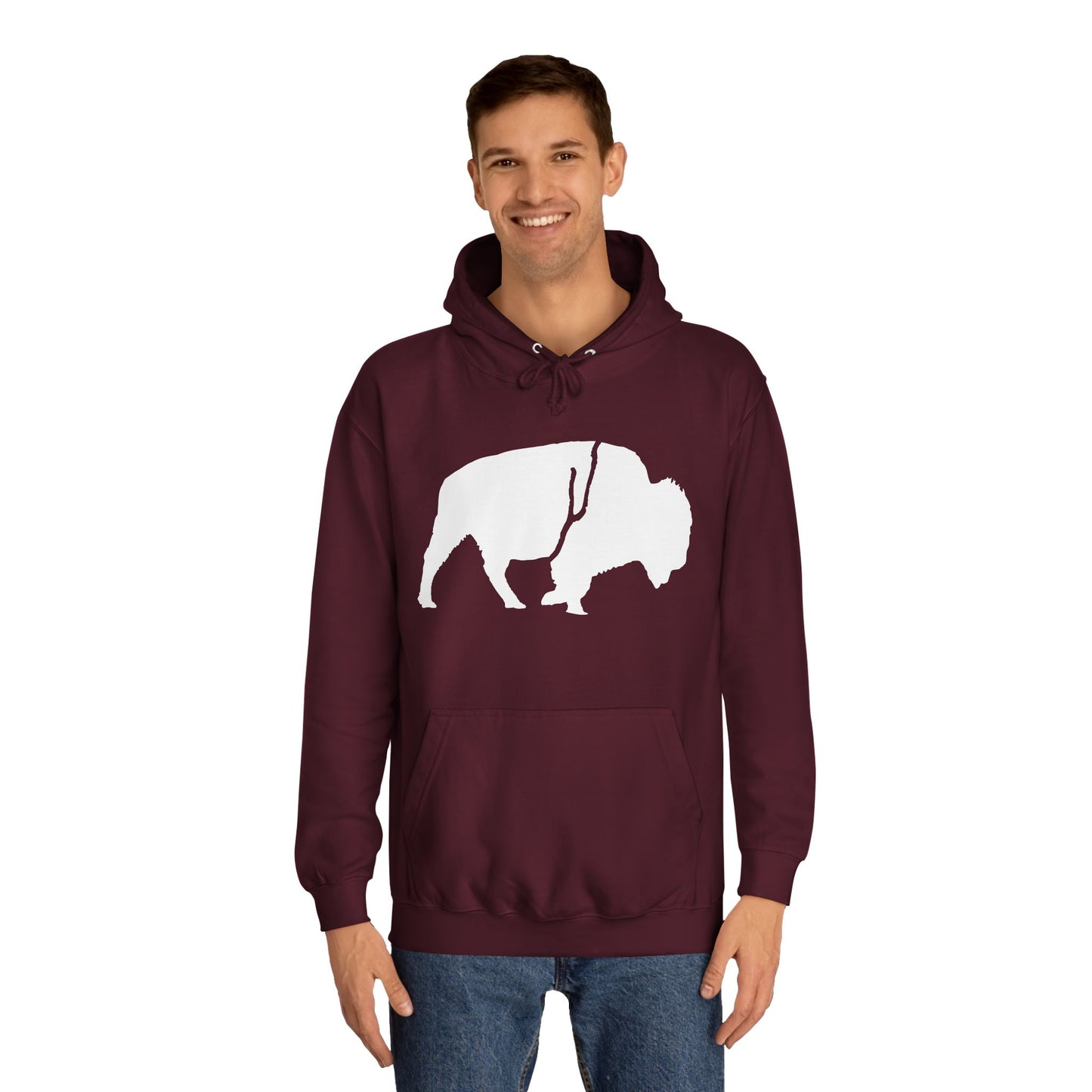 QKA Bills Backers White Standing Buffalo Classic Hoodie