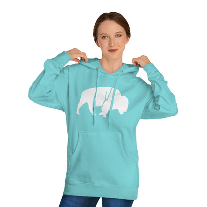 QKA Bills Backers White Standing Buffalo Hoodie