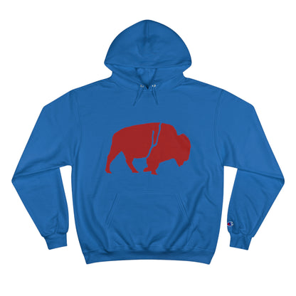 QKA Bills Backers Red Standing Buffalo Champion Hoodie