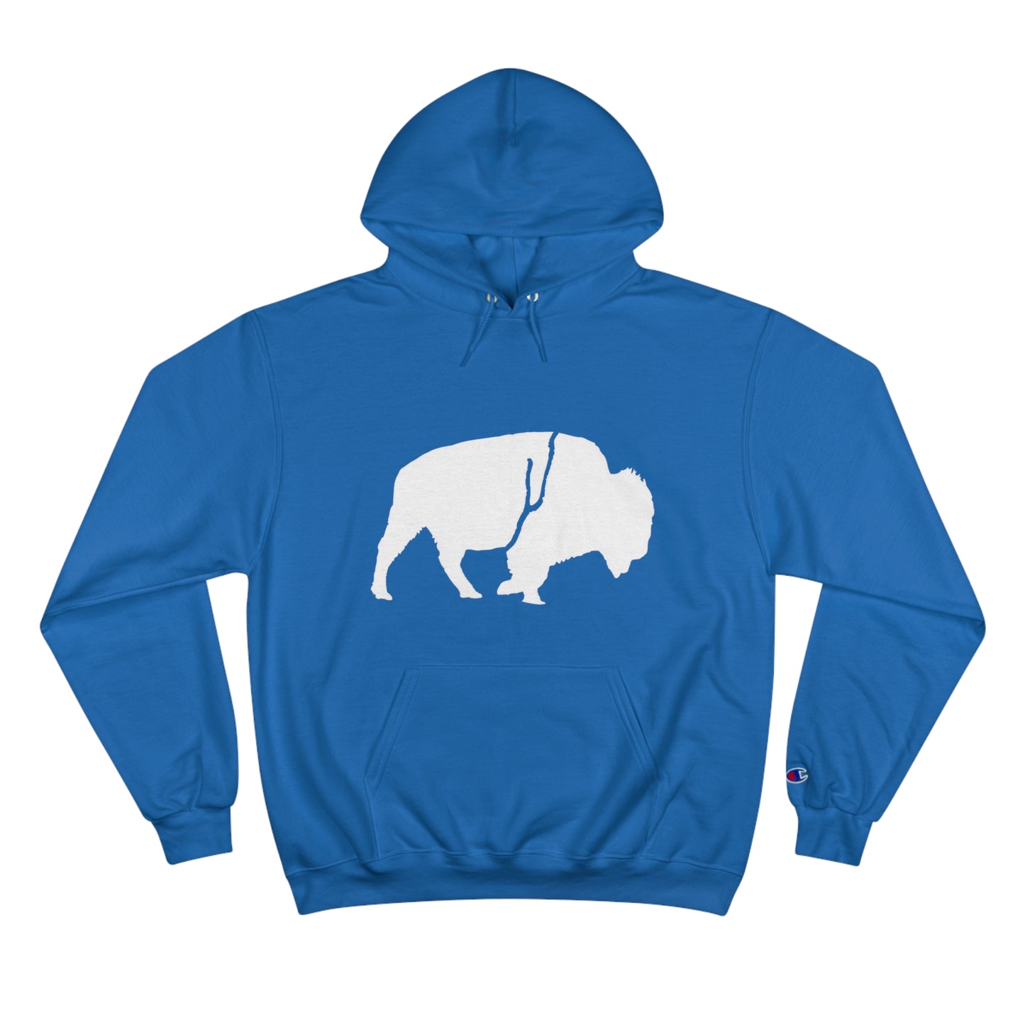 QKA Bills Backers White Standing Buffalo Champion Hoodie