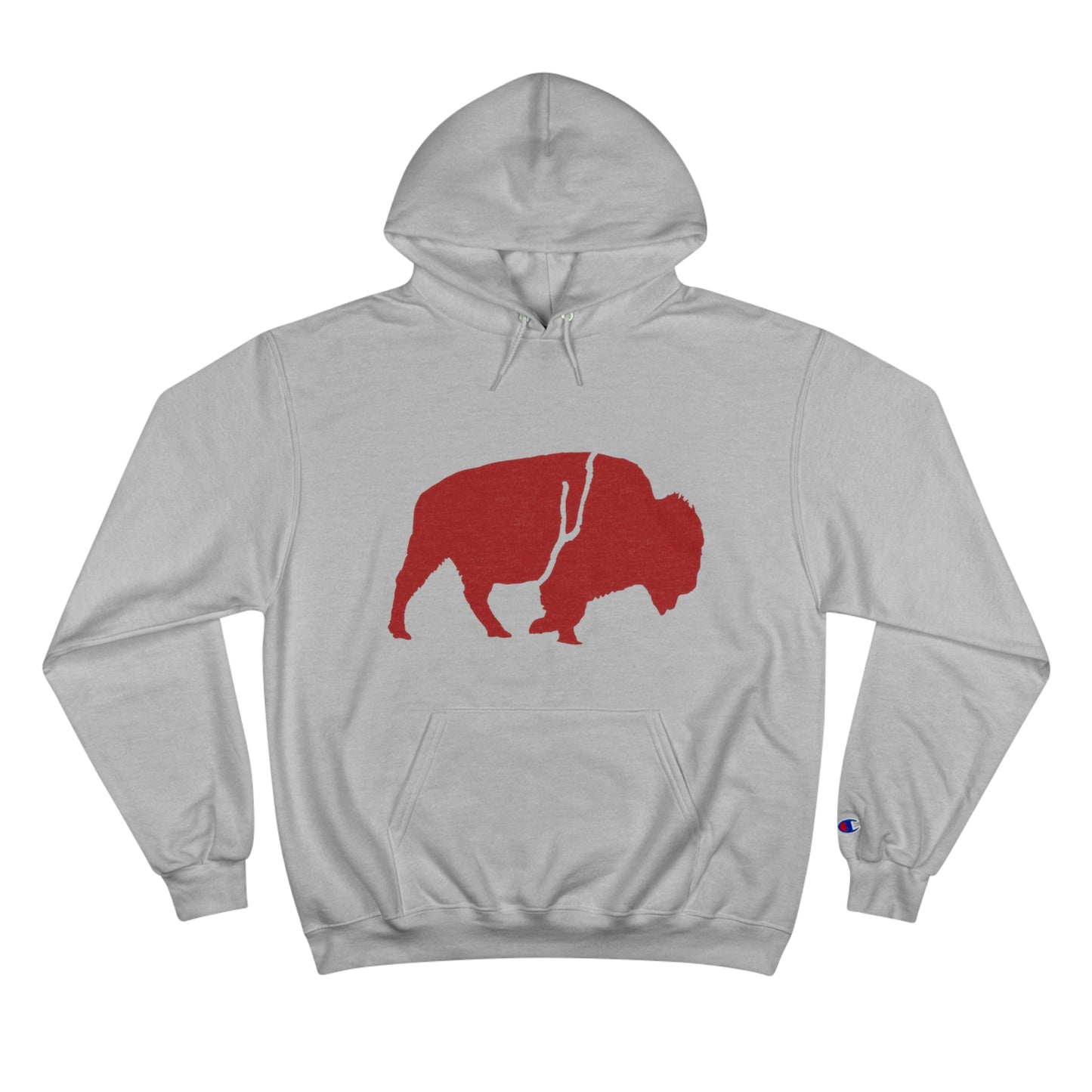 QKA Bills Backers Red Standing Buffalo Champion Hoodie