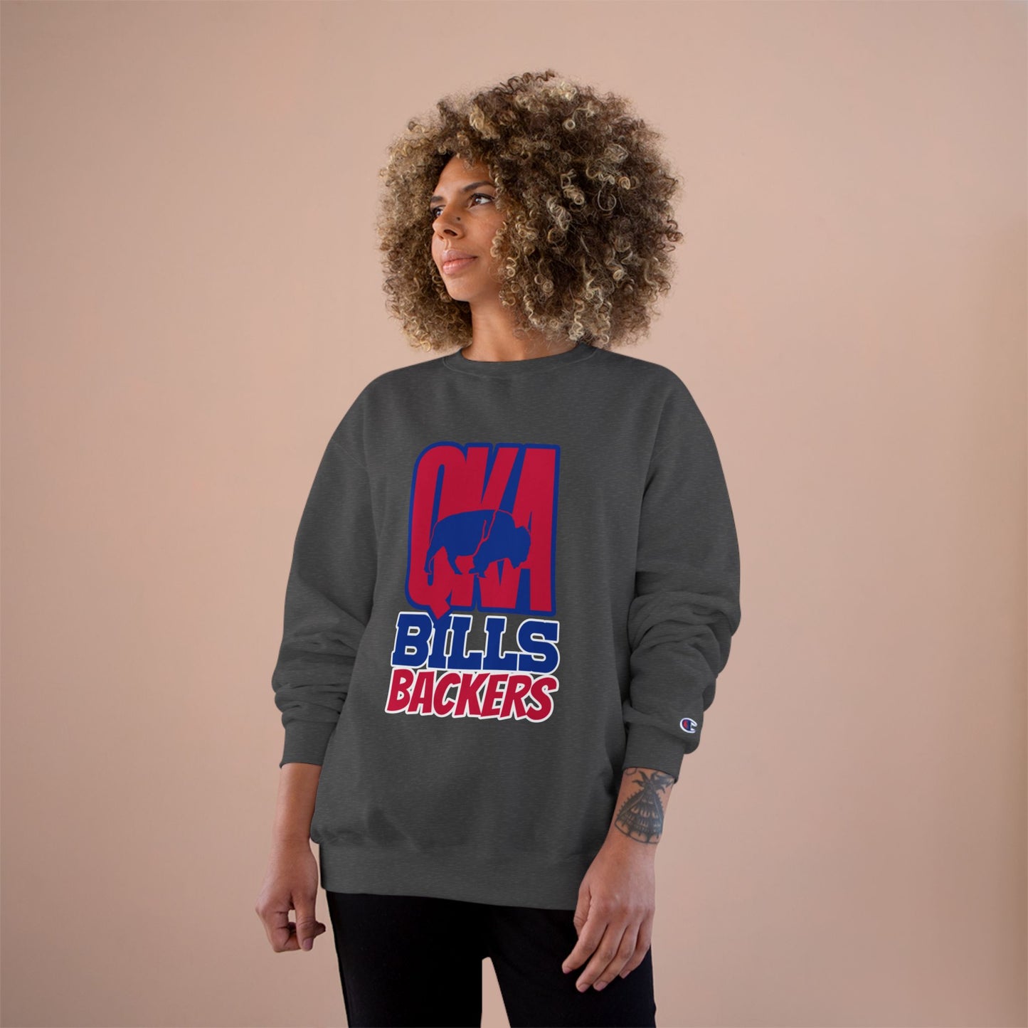Cozy Sports Sweatshirt with Buffalo Design, Game Day Apparel, Fan Gear, Champion Hoodie, Gift for Sports Lovers