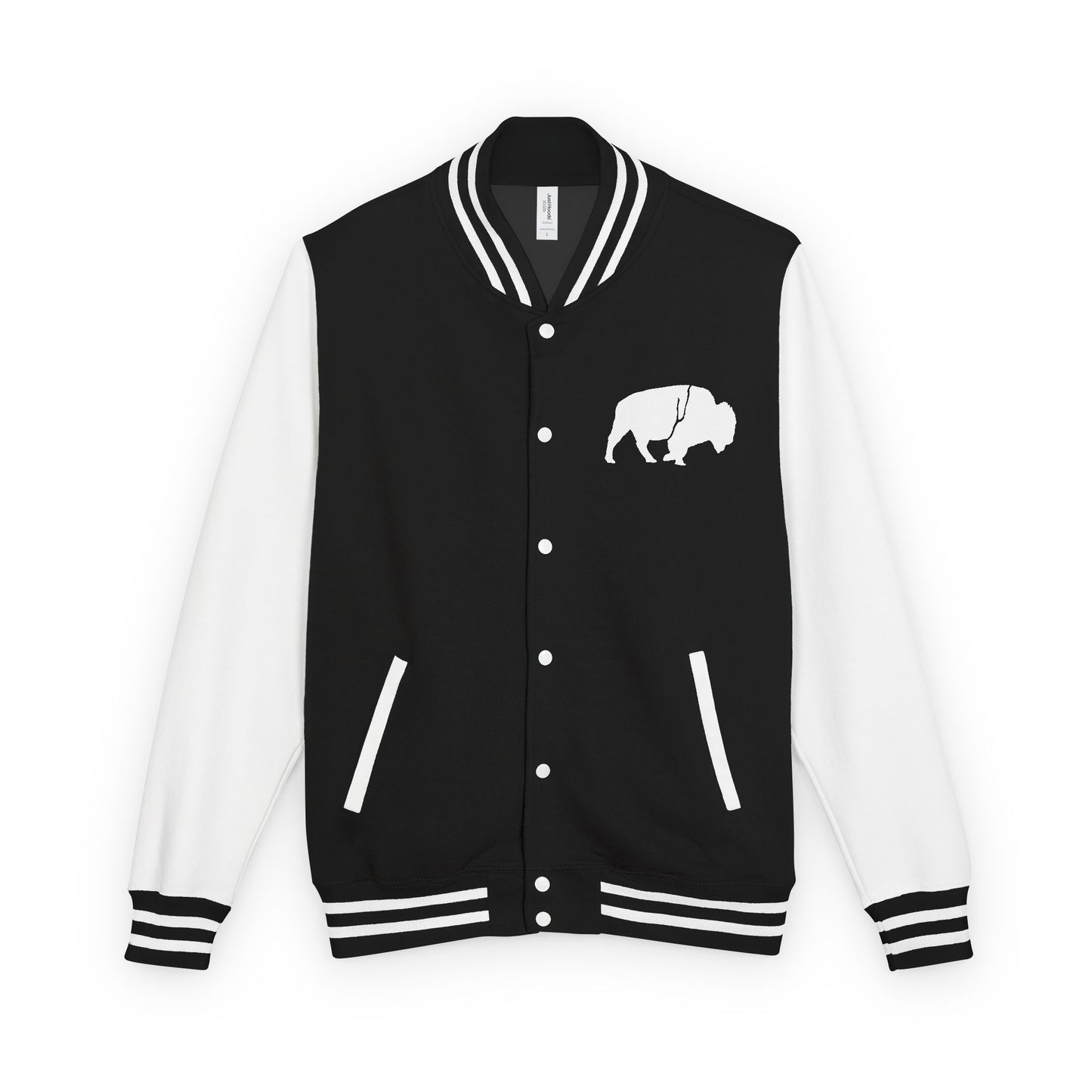 Stylish Unisex Heavyweight Letterman Jacket with Bold Buffalo Design | Perfect for Sports Fans, College Events, and Casual Outings