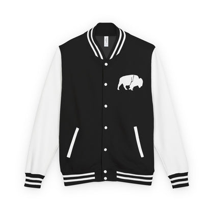 Stylish Unisex Heavyweight Letterman Jacket with Bold Buffalo Design | Perfect for Sports Fans, College Events, and Casual Outings