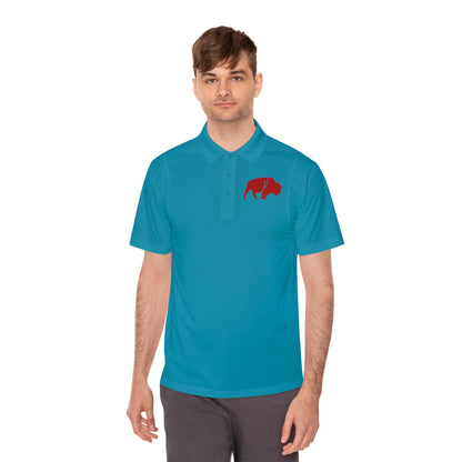Men's Sport Polo Shirt with Buffalo Design - Casual Wear, Golf Shirt, Summer Collection, Outdoor Activity Shirt, Gift for Him