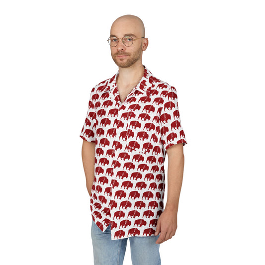 QKA Bills Backers Hawaiian Shirt – Standing Buffalo All-Over Print
