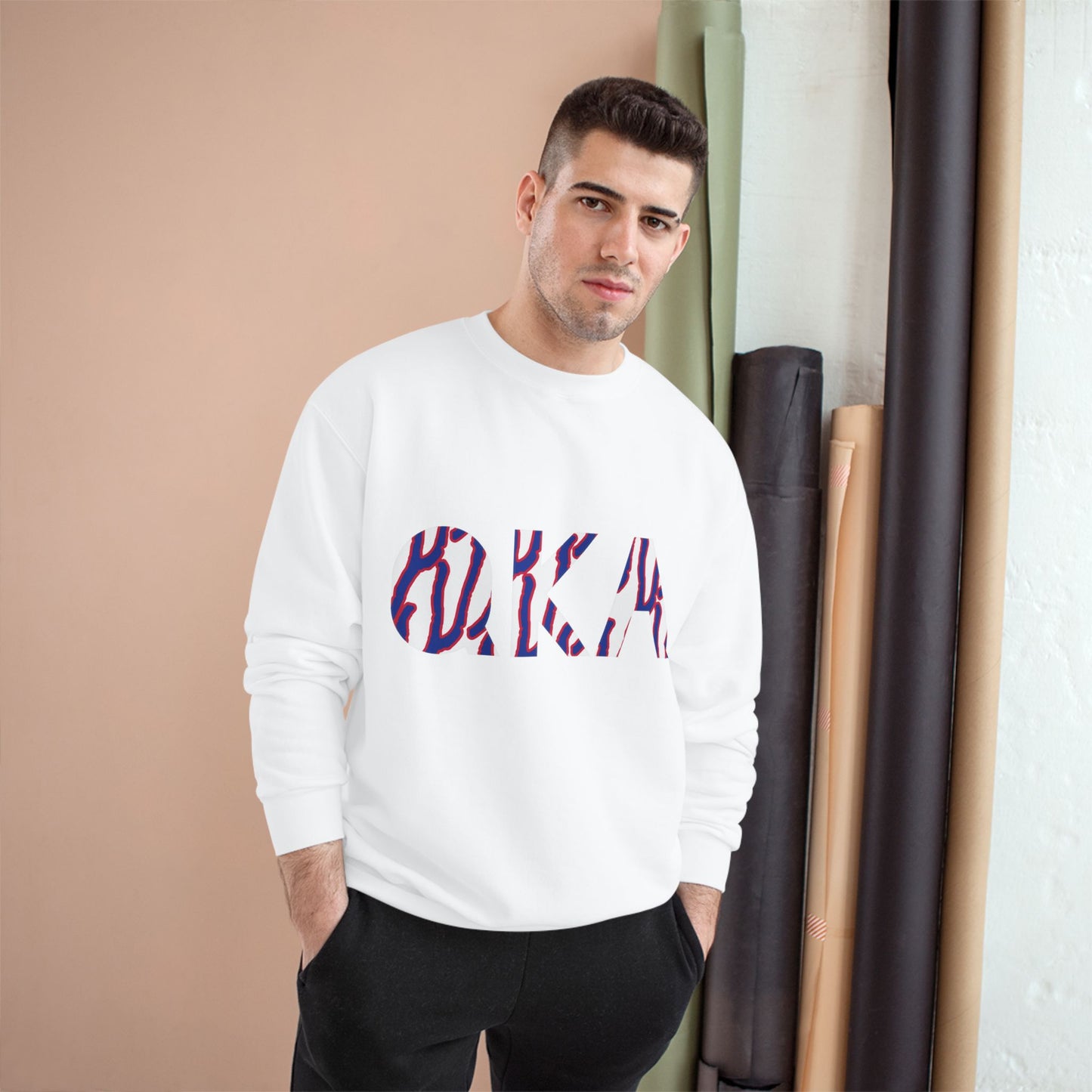 Stylish O.K.A. Champion Sweatshirt, Cozy Casual Wear, Gift for Friends, Ideal for Holidays, Summer Nights, Relaxation, Athleisure