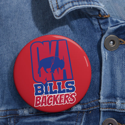 Custom Pin Buttons - QKA Bills Backers Logo